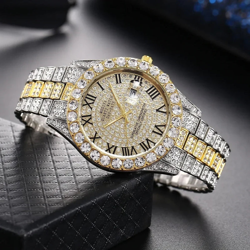 Gold Rhinestone Quartz Watch