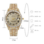 Gold Rhinestone Quartz Watch